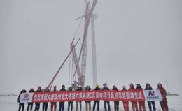 大唐瓜州C区100MW风电16台风机吊装顺利完成