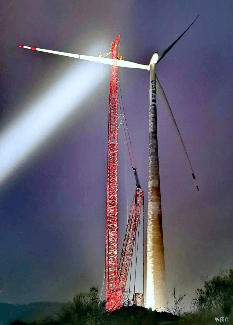 盱眙源宇古桑50MW风力发电项目全部吊装完成